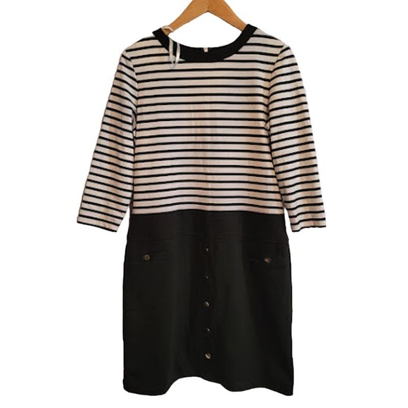 Sandra Darren- Black and white dress- size 10 - Picture 2 of 7